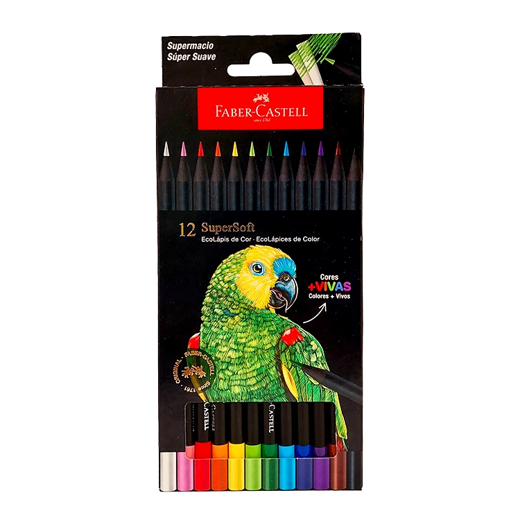 Lapices De Colores Faber Castell Ecolapiz Supersoft x 12 Art.210710